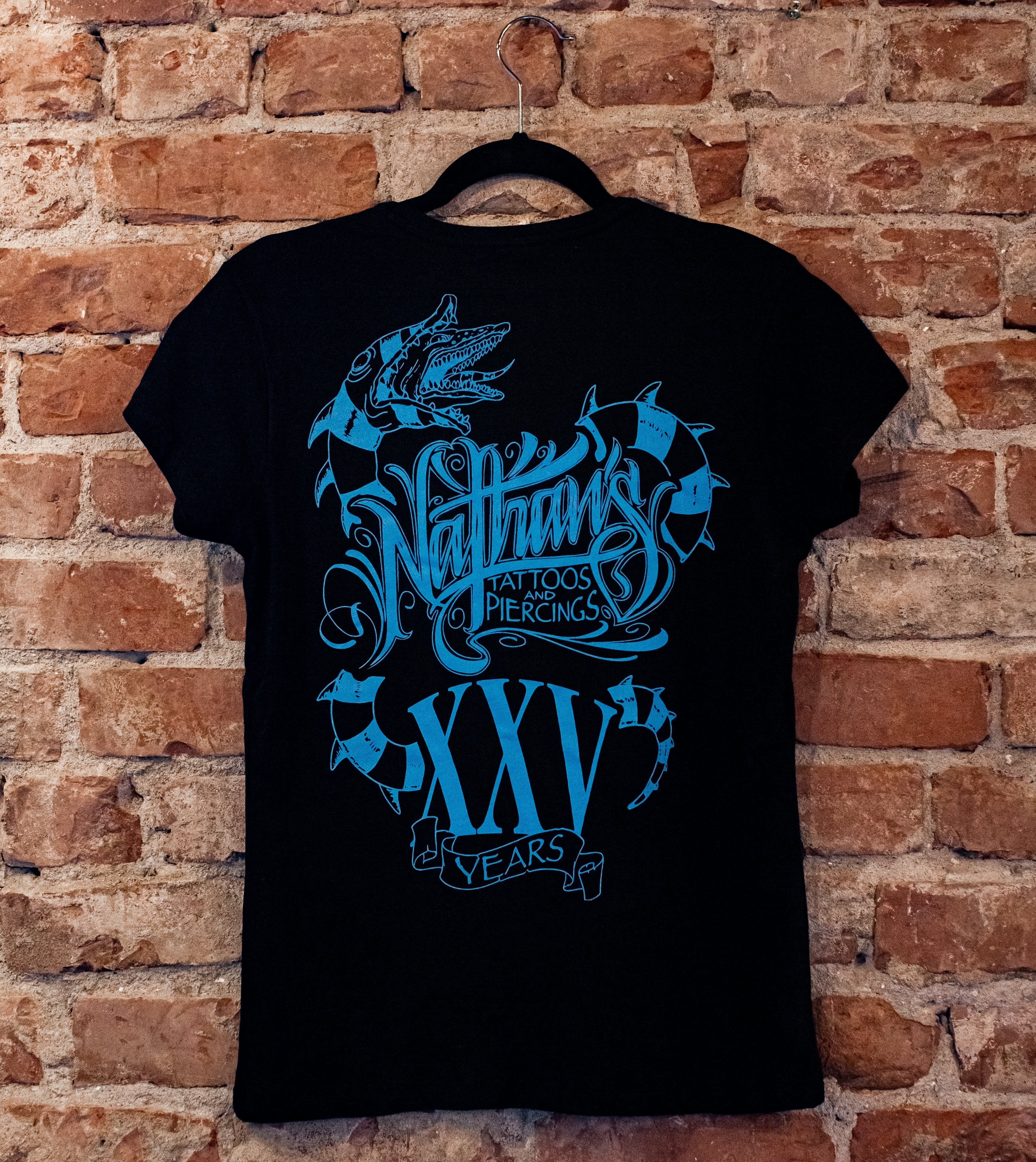 Women's "Nathan's 25th Anniversary" T-Shirt in Blue- LARGE