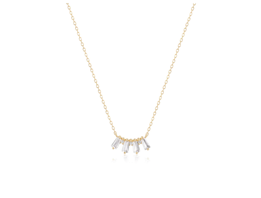 Crown Jewels Necklace with WHITE SAPPHIRES in Yellow Gold