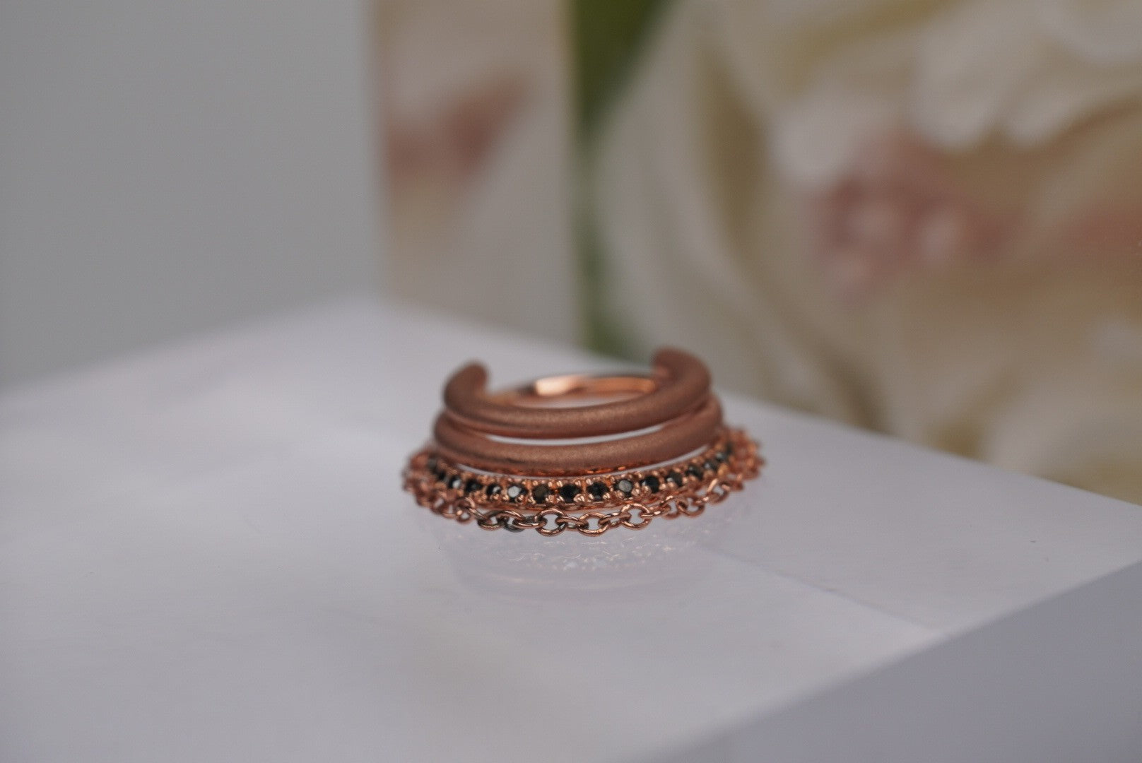 Lucy In Chains in Rose Gold with Black Diamonds