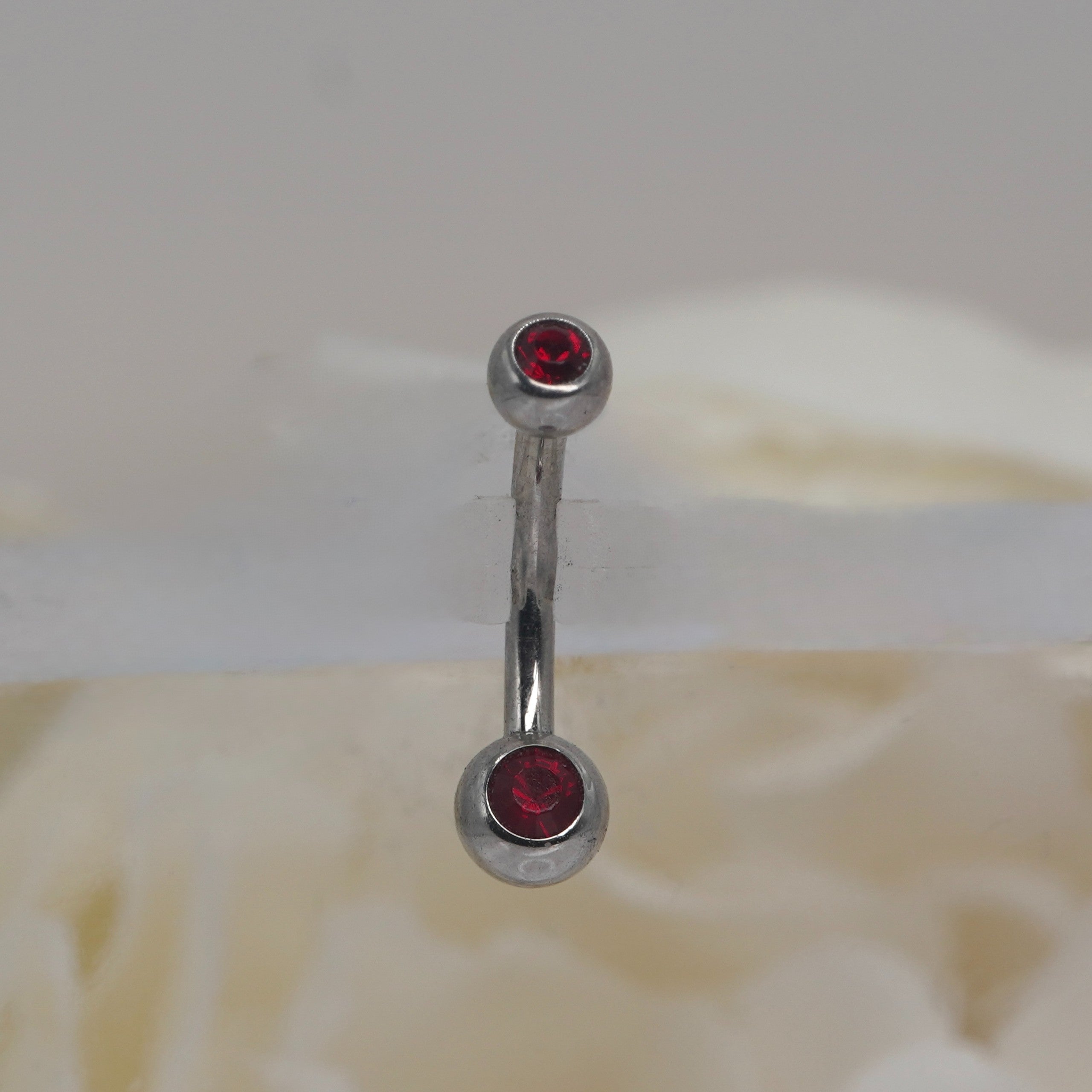 Dark Red Crystal 4x5mm Bezel Navel