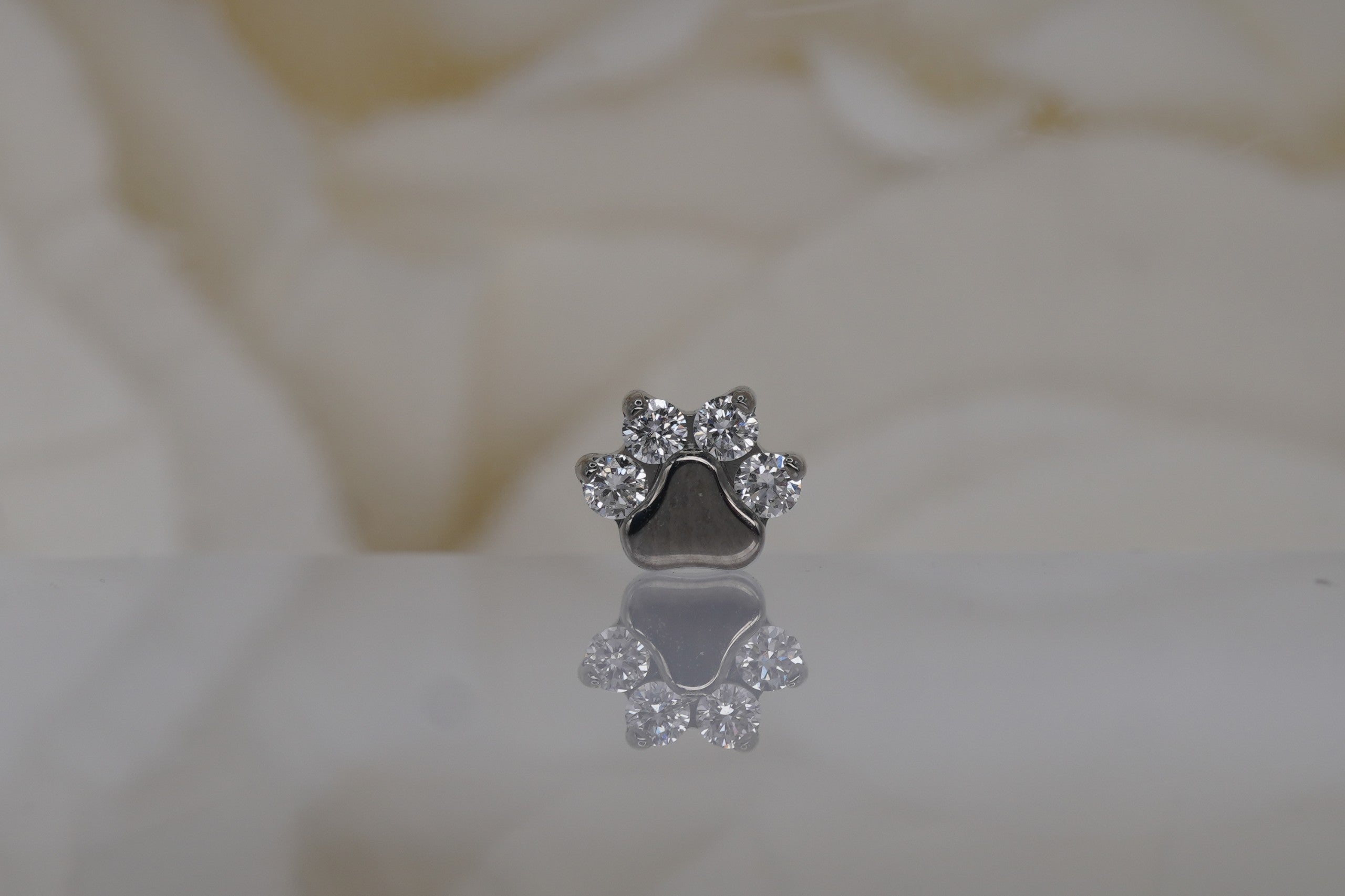Paw Print with Diamonds