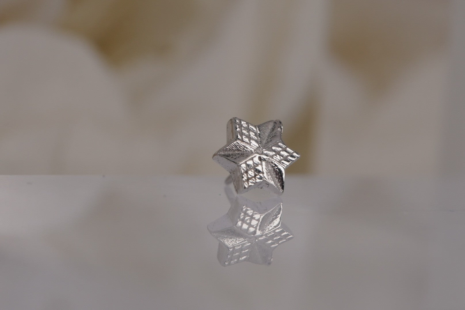 White Gold Textured Star