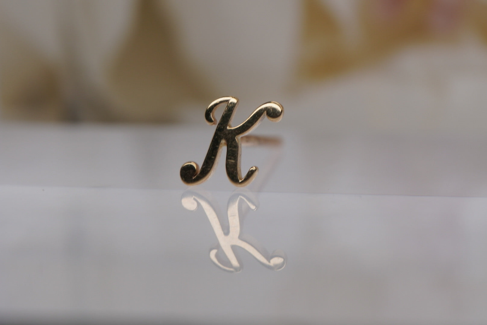 Letter "K" Nostril Screw in Yellow Gold