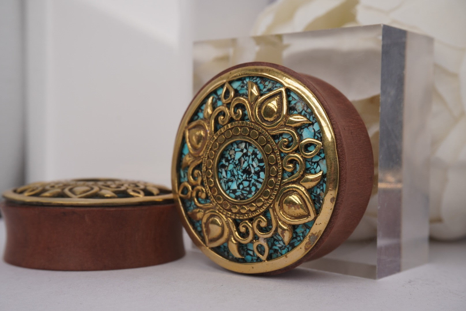 Philomena- Brass with Onyx Turquoise