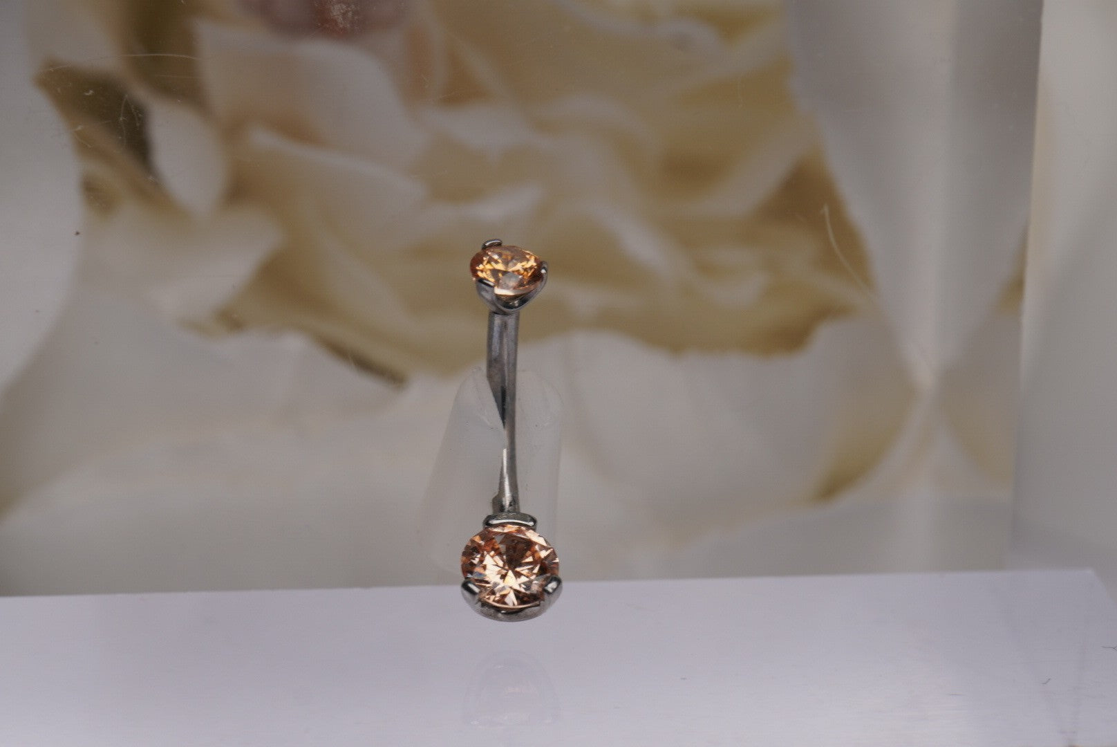 Amber Prong Set 16g Curve Barbell