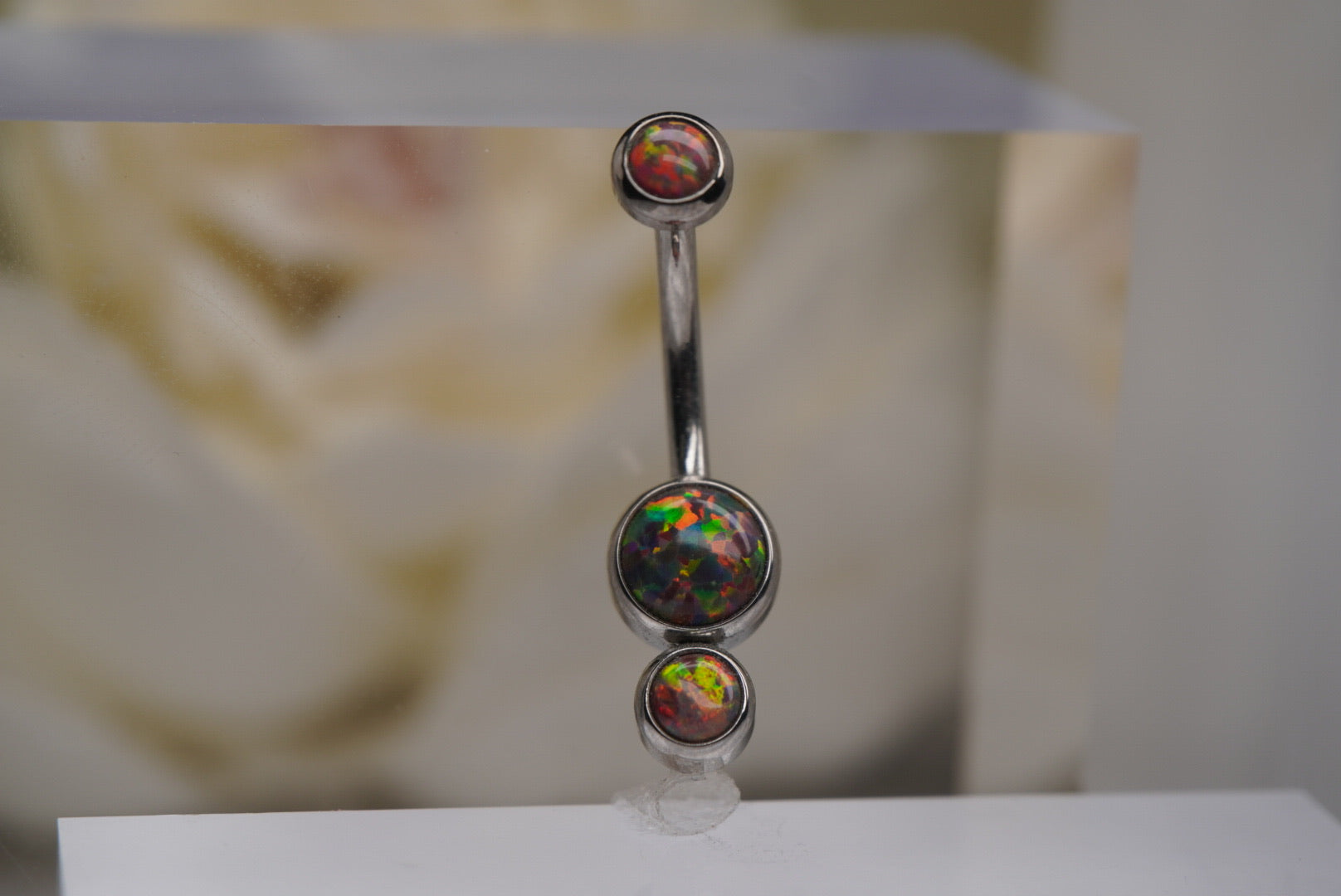 Red Opal Hanging Navel in 14g