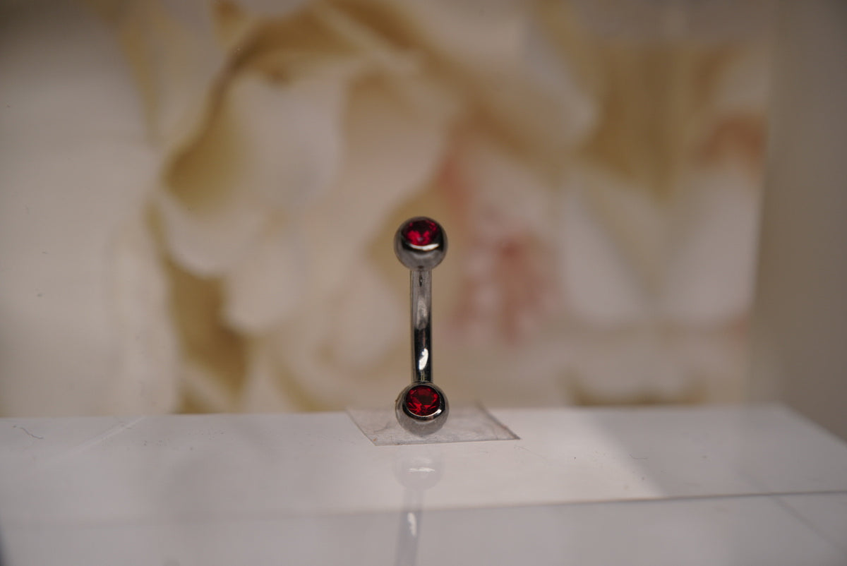 2-Gem Curved Barbell in Various Colors