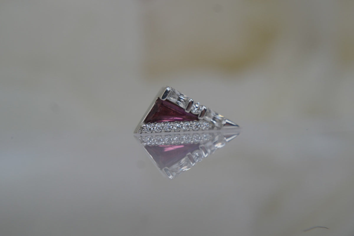 Buddha Jewelry 14k Gold "Transmission" Pink Tourmaline threadless in white gold