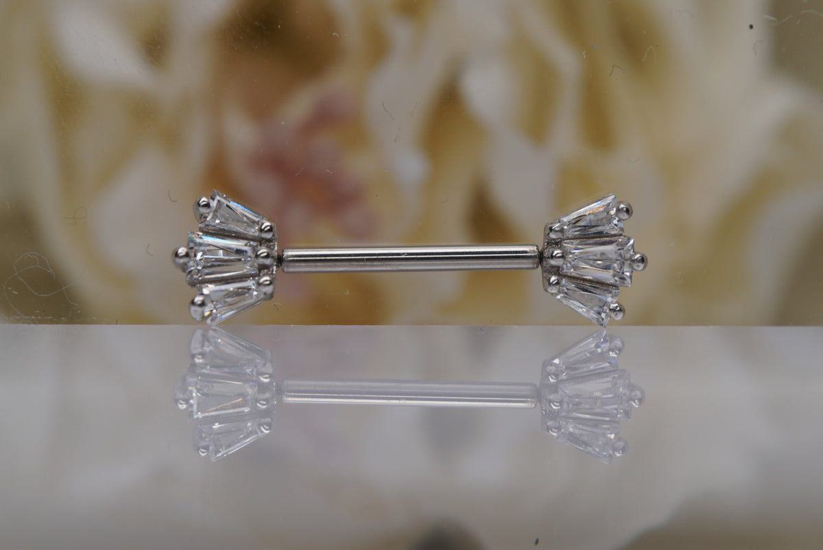 Buddha Jewelry Organics 14k Gold Forward Facing "Gemma Trois" with Crystals Threadless Yellow gold white gold rose gold
