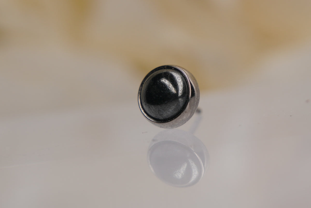 Hematite- Threadless side view