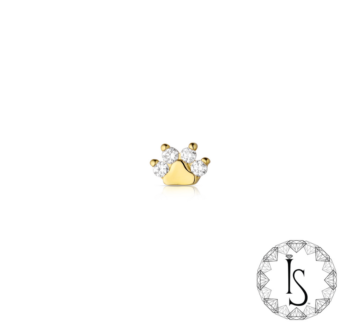 Paw Print with Genuine Lab Grown Diamonds