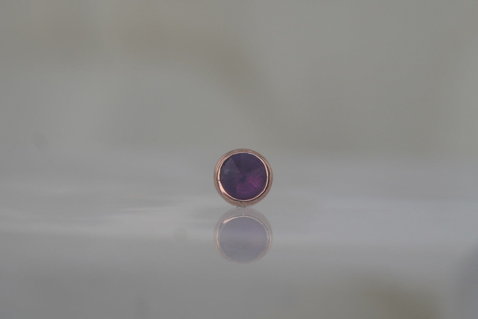 Round Bezel Reverse Set in Amethyst