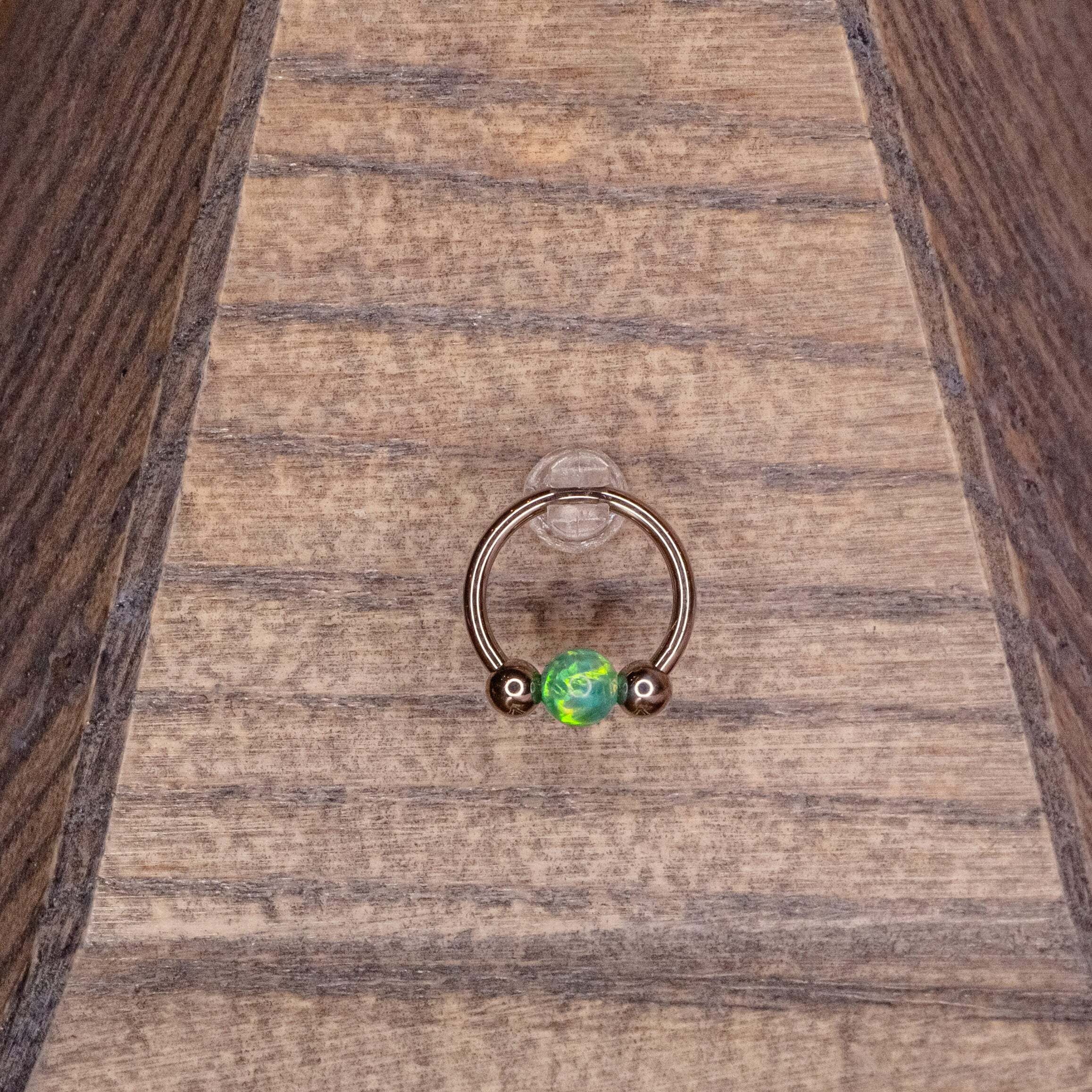 4mm Captive Bead- Lime Green Opal