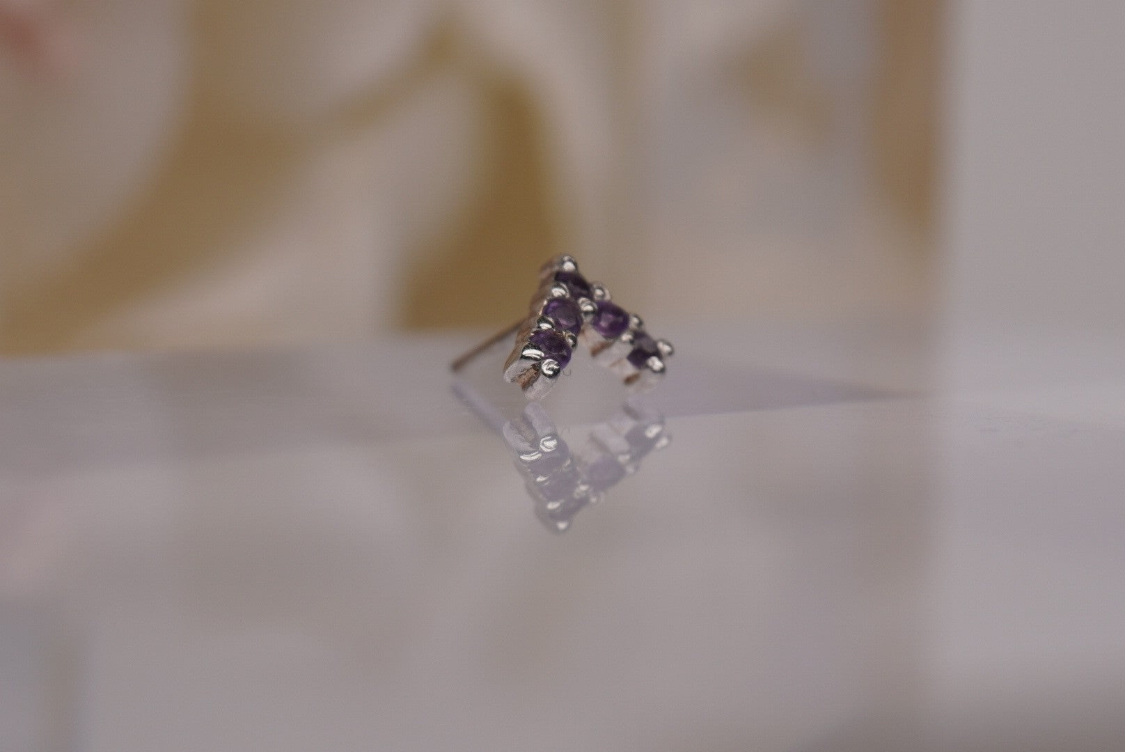 Apex in White Gold- Amethyst Stones