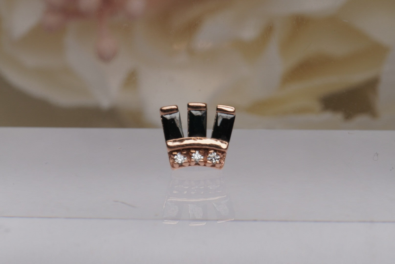 Baguette Beauty - Small with Black Crystals