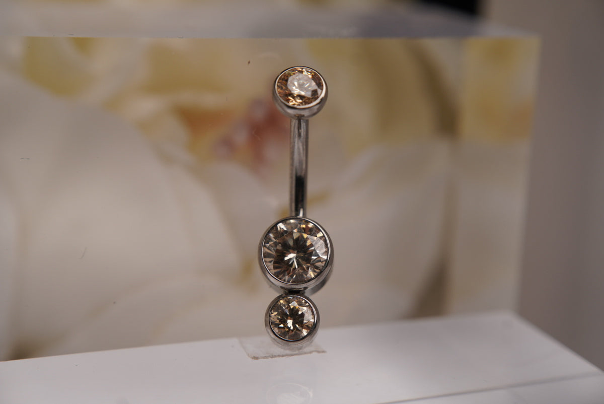 Double Gem Navel fancy champagne