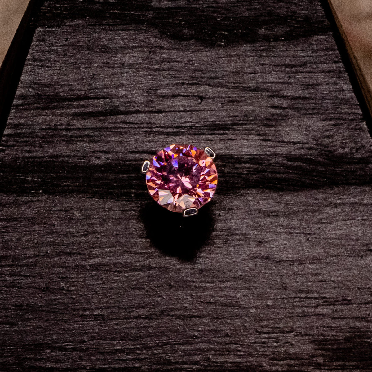 Special Pink Crystal Prong-12/14g