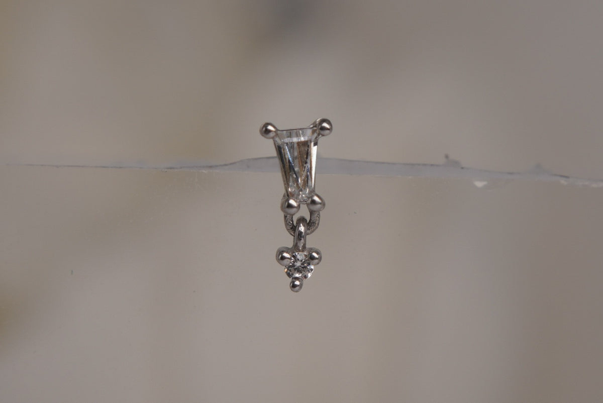 Buddha Jewelry Organics 14k 7x3mm "Yves" with Crystals dangle in white gold