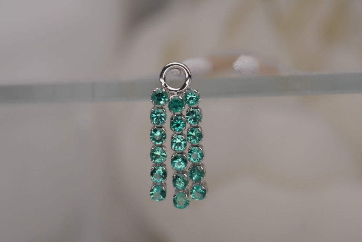 Lux Fringe Charm in Emeralds