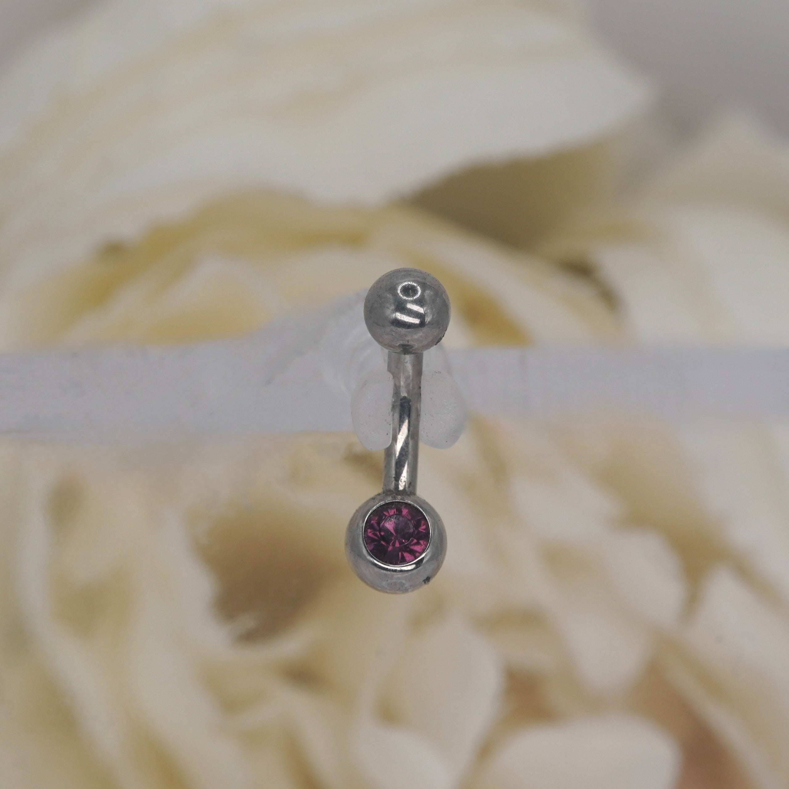 Dark Purple 4mm Bezel Navel with Ball Top