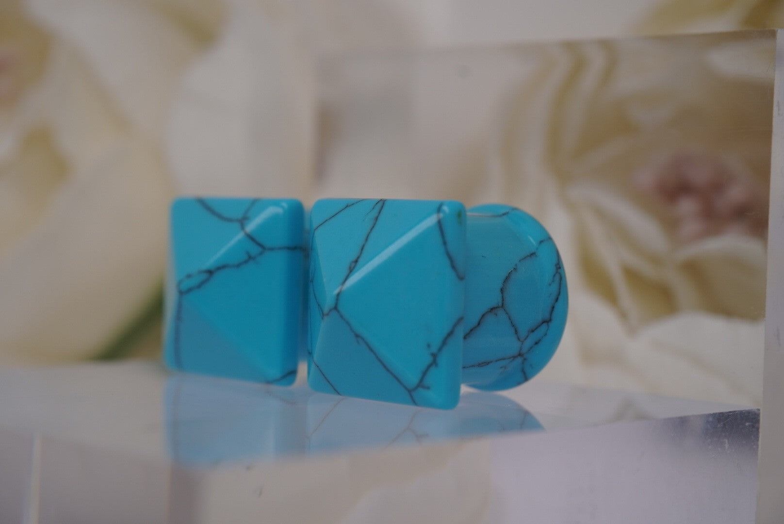 Turquoise Pyramid Plug- 1/2" ID