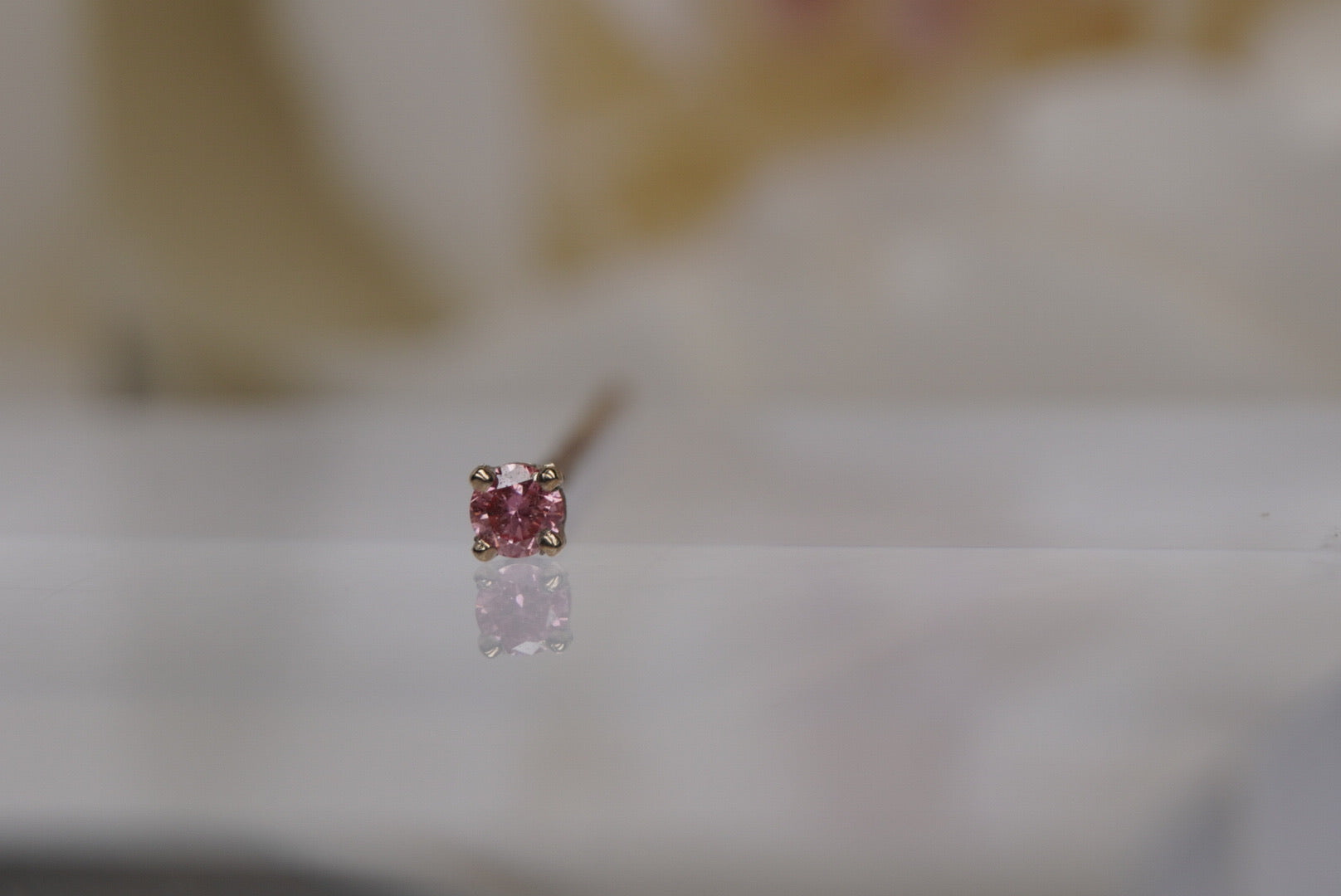 Pink GENUINE DIAMOND in Yellow Gold
