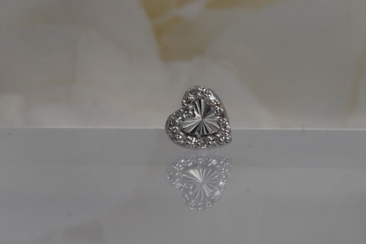 Buddha Jewelry Organics 14k gold 5mm "Rebel Heart" with GENUINE DIAMONDS white gold