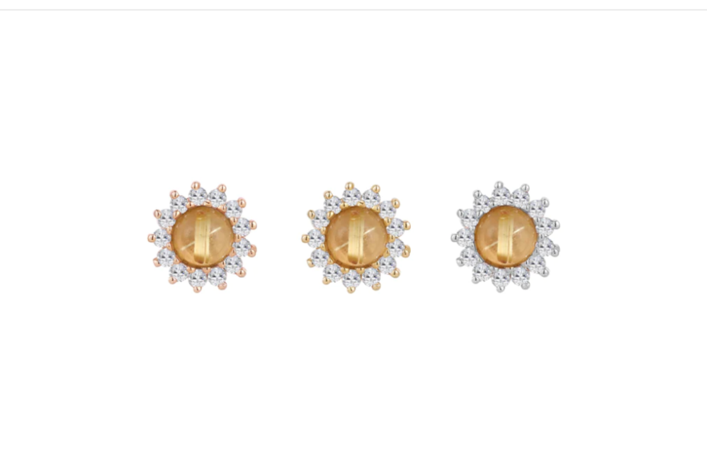 Delphine w/ Golden Rutilated Quartz & White Sapphire