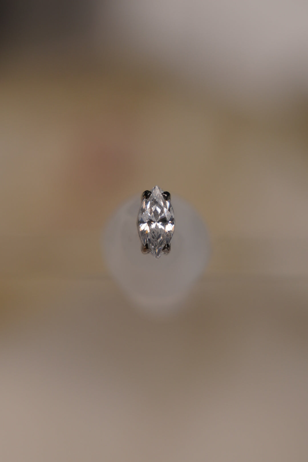 White Marquise Cut Prong in 16g