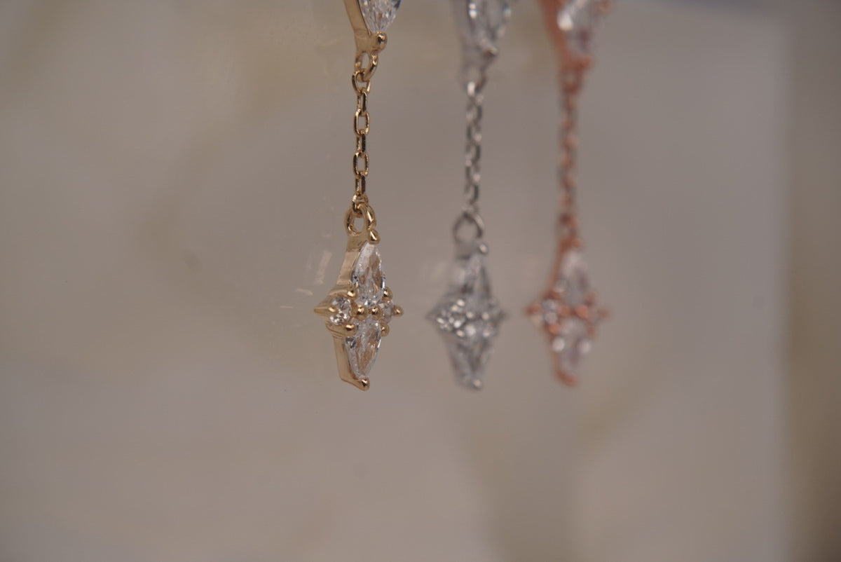 Buddha Jewelry Organics 14k 4.5x20.5mm "Ethereal Remix" with Crystals THREADLESS in yellow white and rose gold
