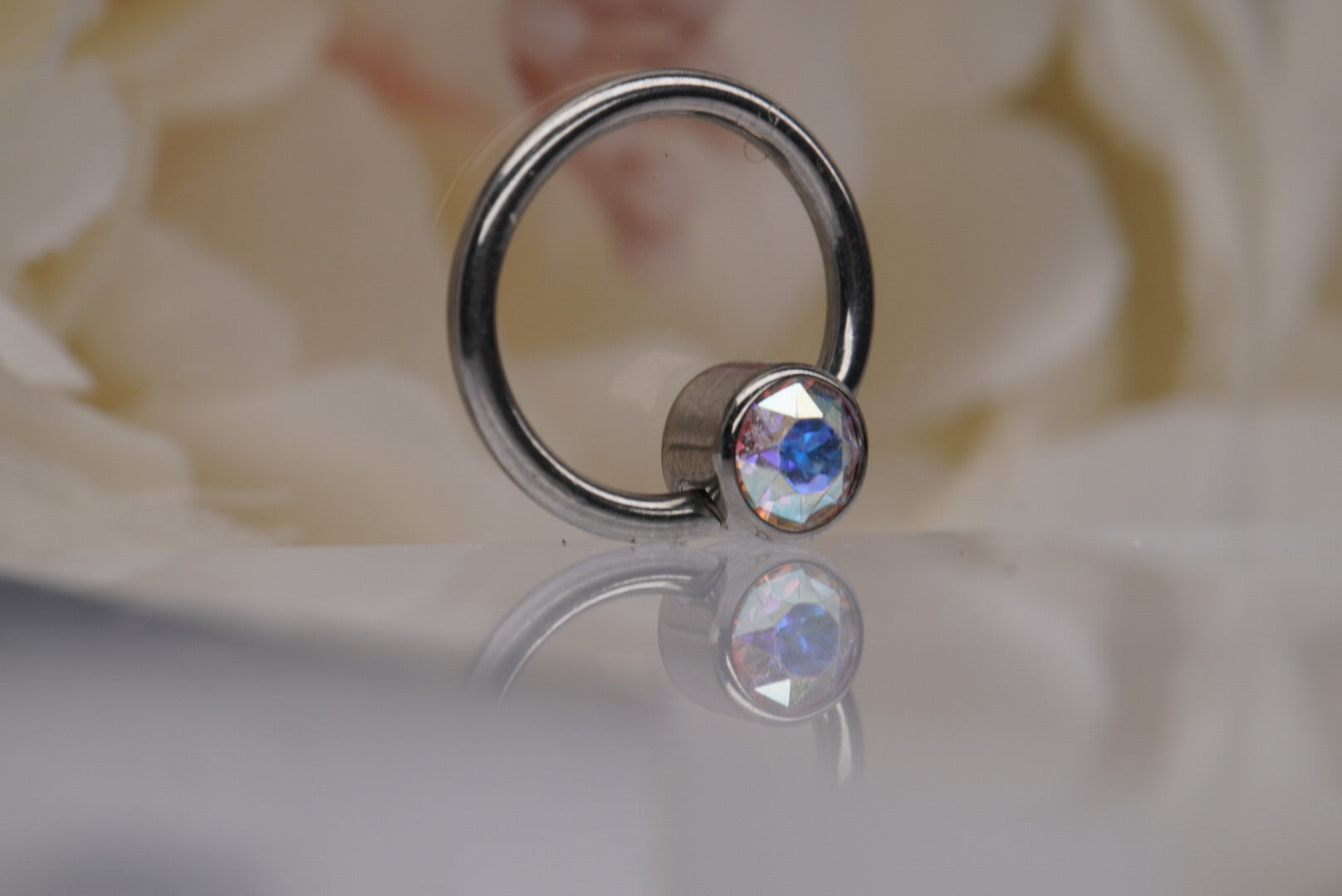 Captive Bead Aurora Borealis Crystal