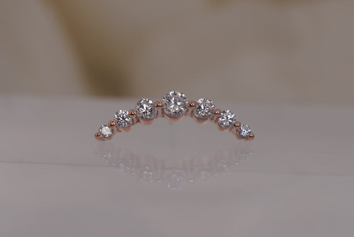 Buddha Jewelry 14k Gold "Everlasting" with crystals in THREADLESS in rose gold
