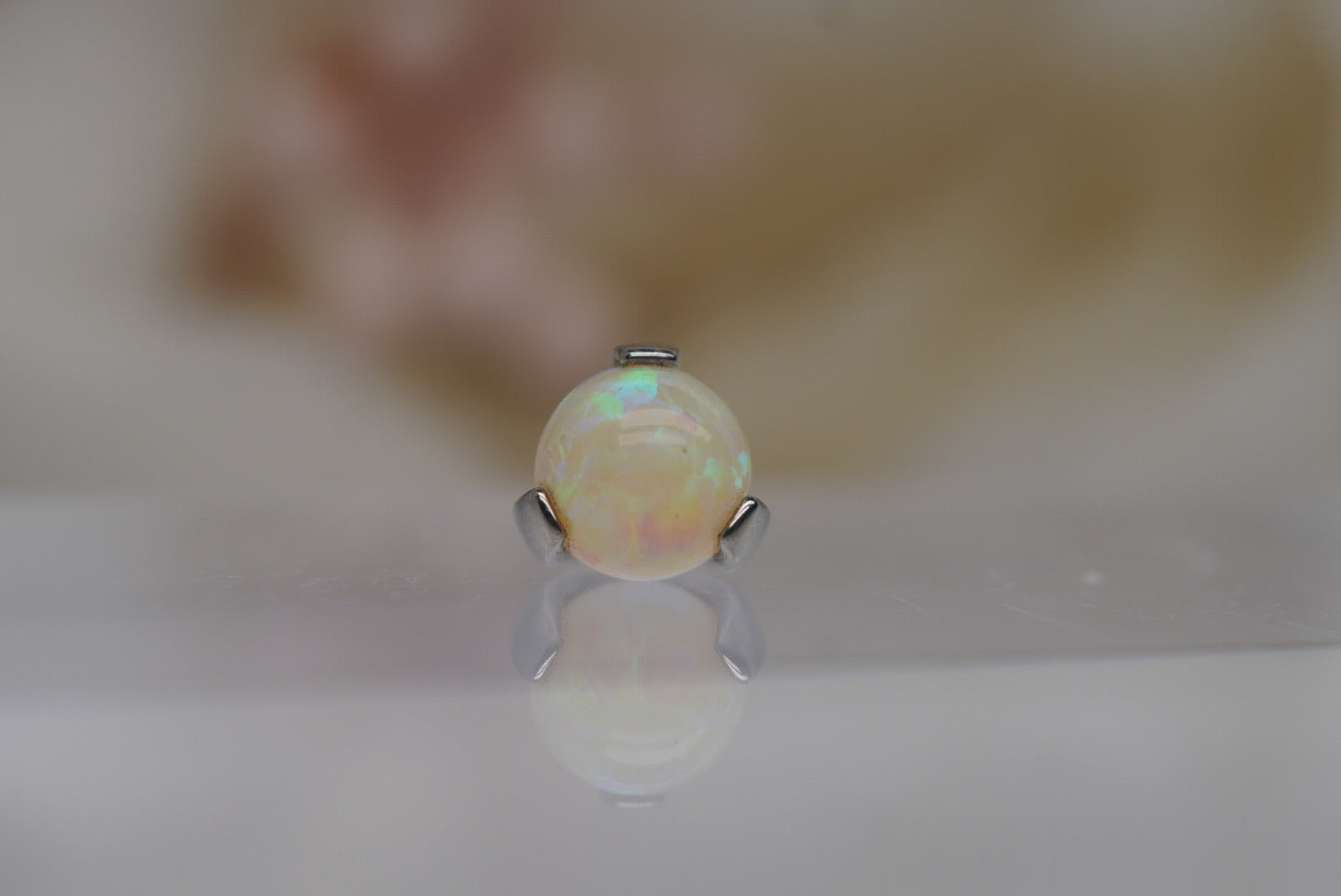 Yellow Opal Prong Setting- 12/14g