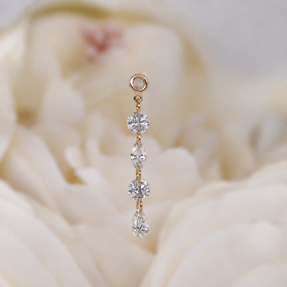14k Solid Yellow Gold Morana Charm by BVLA VS diamonds