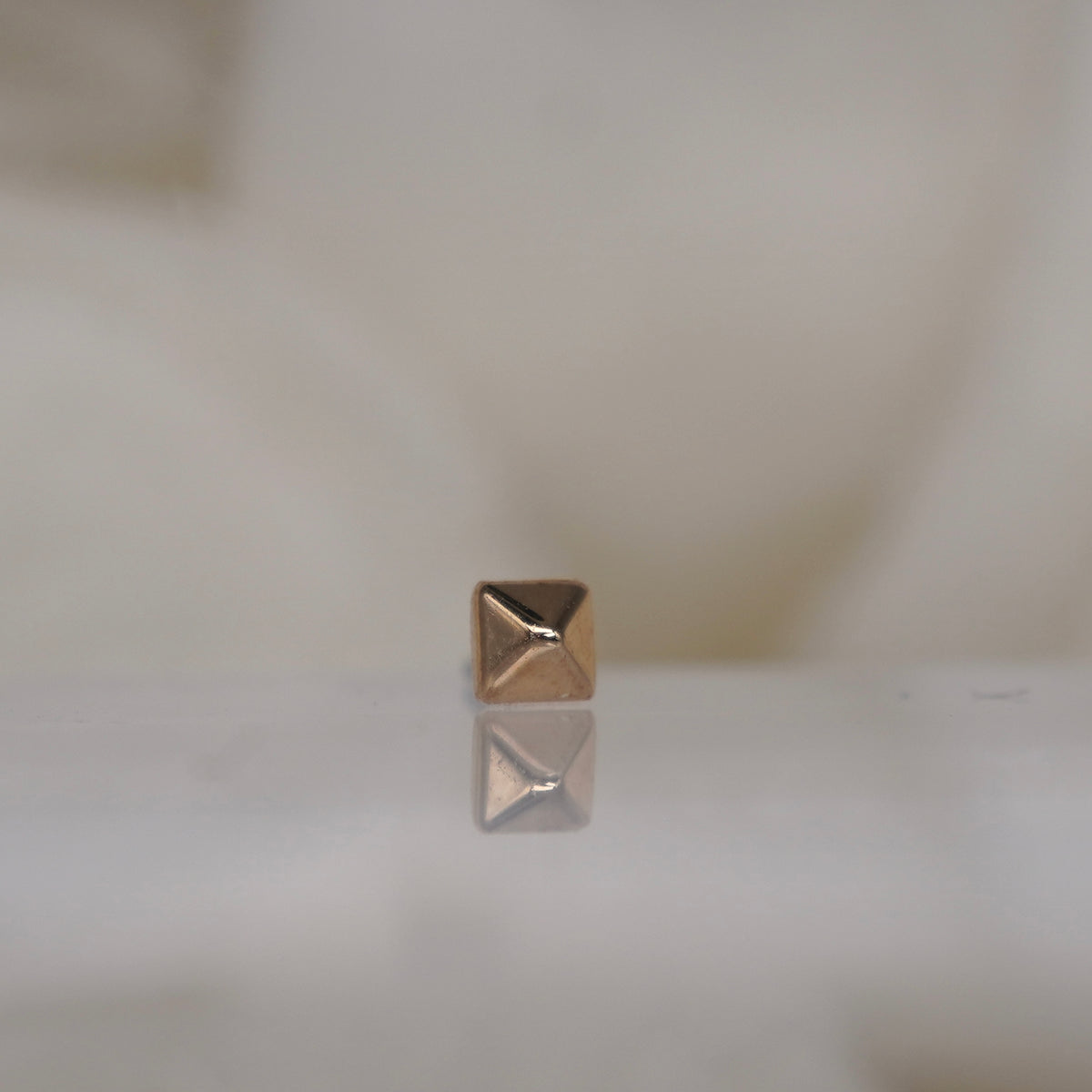 Buddha Jewelry 14k Gold Pyramid Spike Yellow Gold threadless square spike