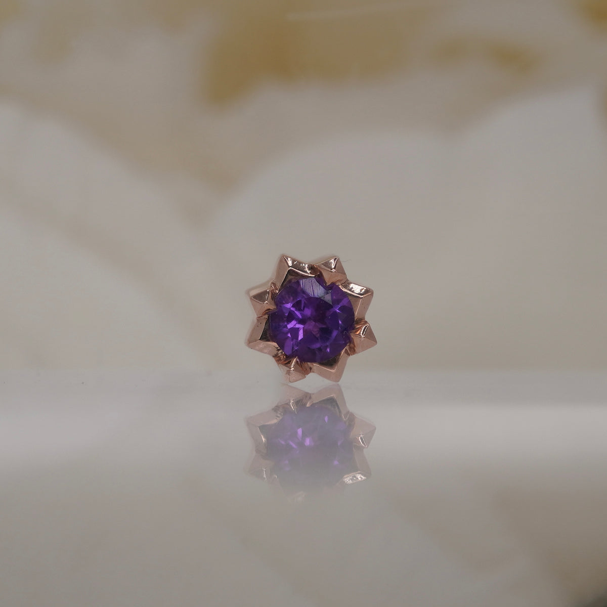 Tether 14k gold stella star amethyst princess cut in rose gold 