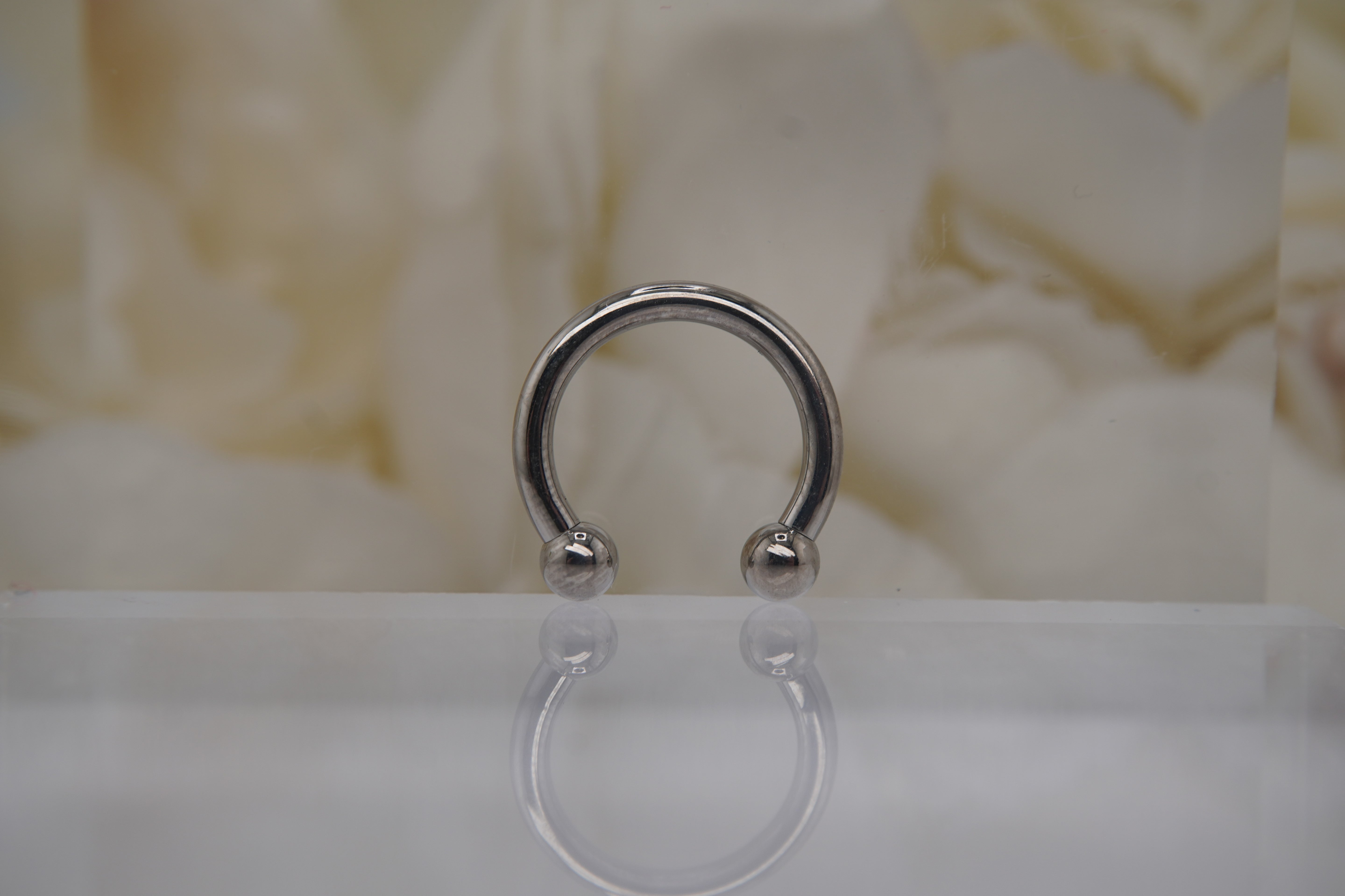 Implant Grade, Hand Polished Titanium 14g Circular Barbell Ring