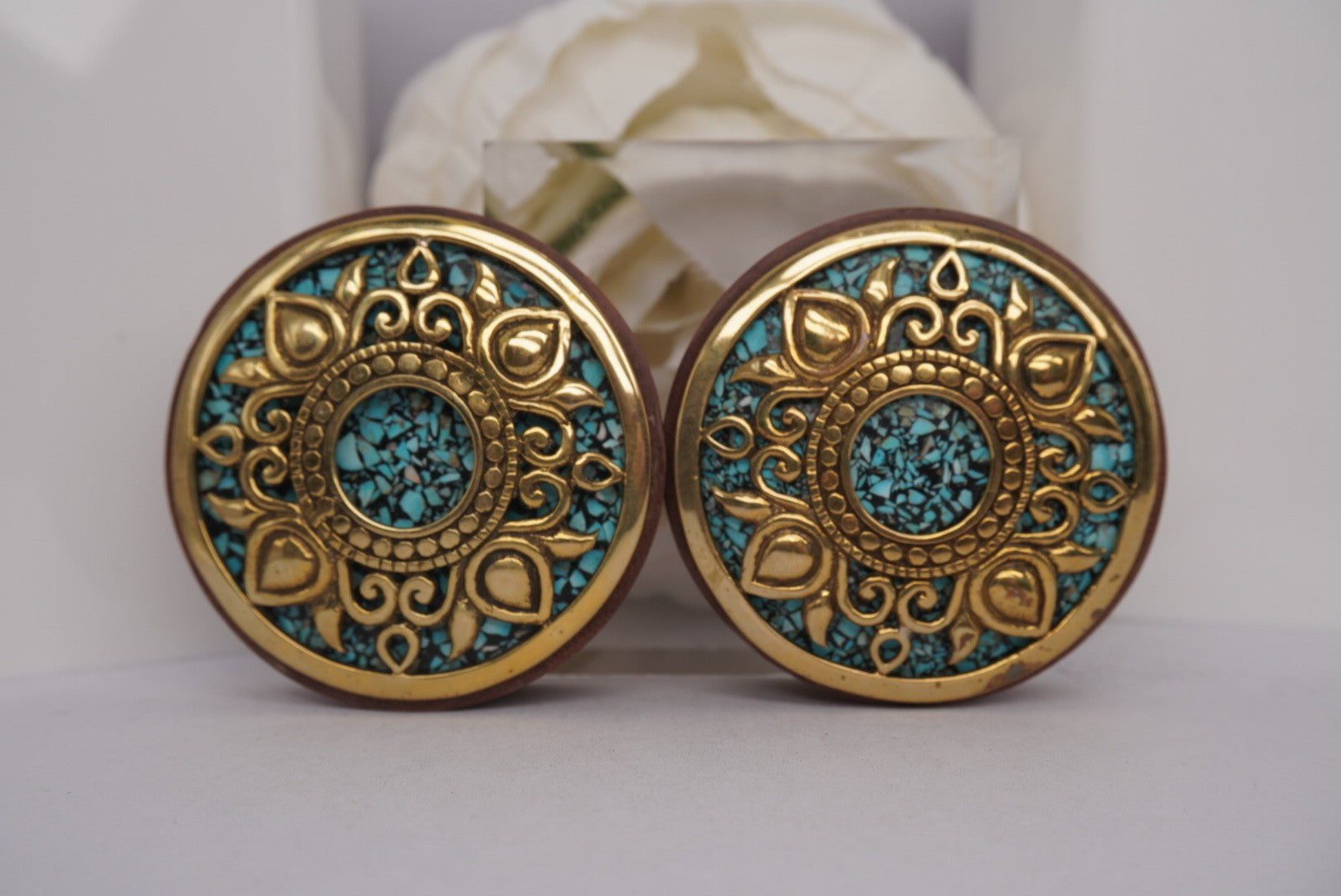 Philomena- Brass with Onyx Turquoise