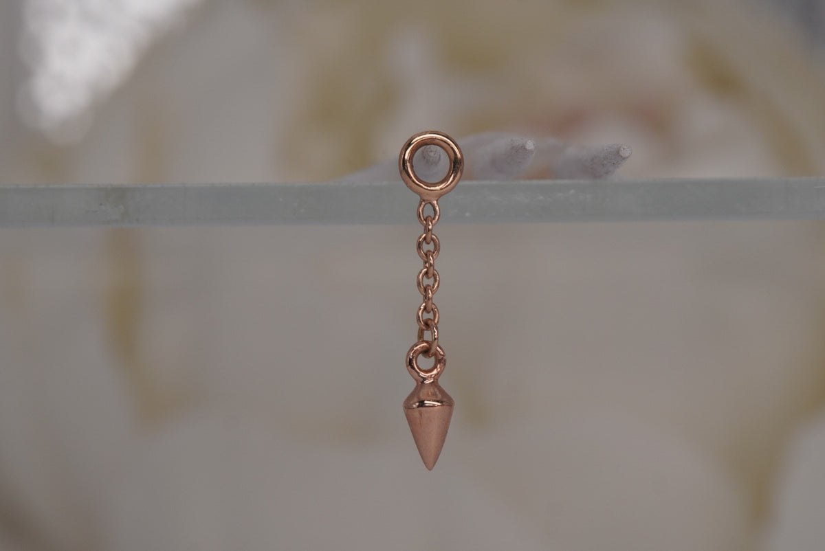 Tether 14k "Pendulum" spike chain/charm dangle in rose gold