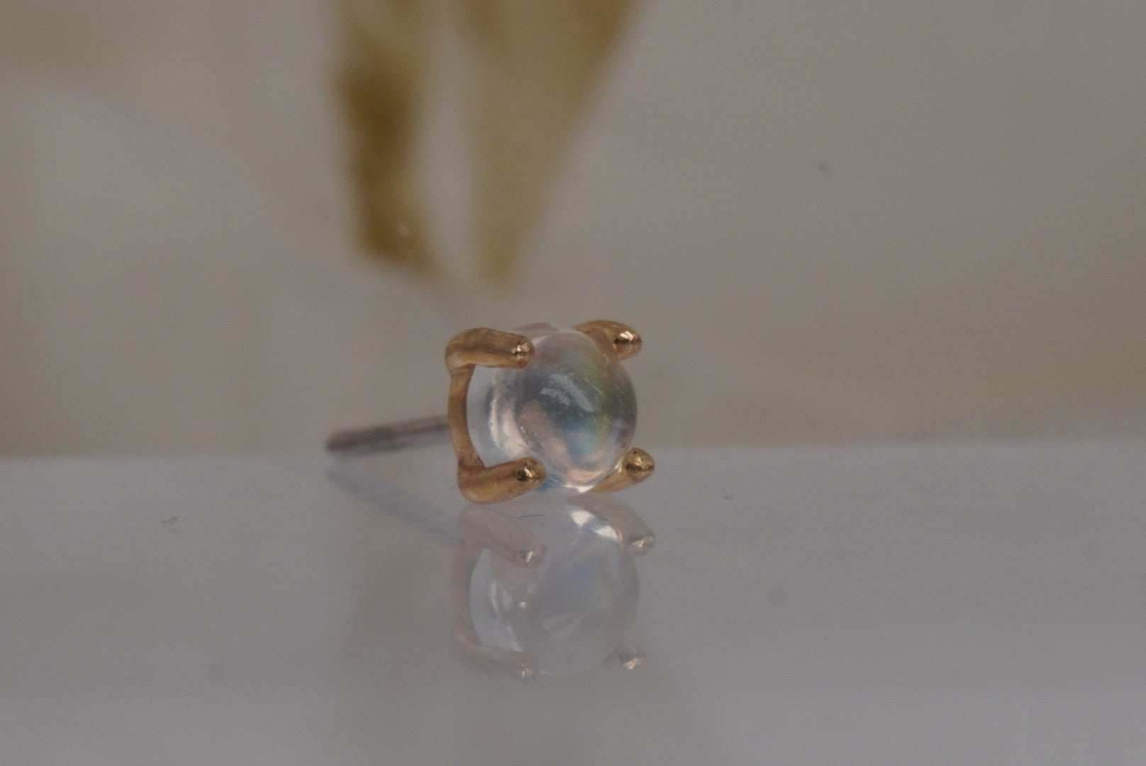 Rainbow Moonstone Prong
