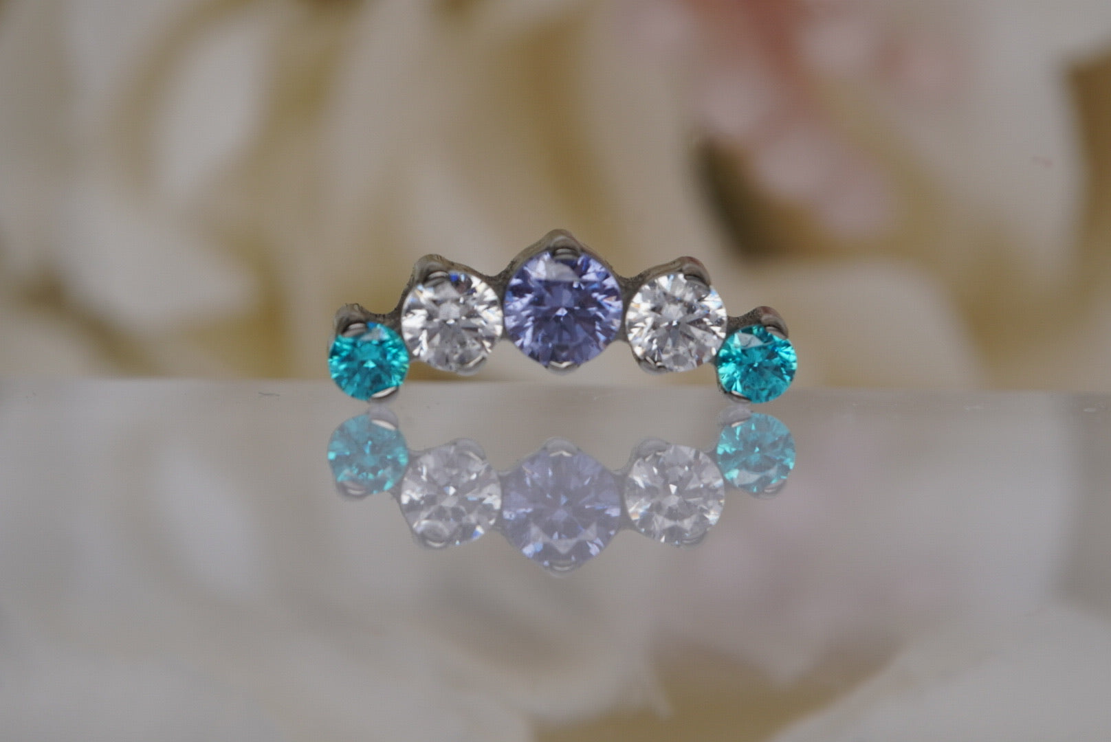 Mint Green & Purple Crystal Prium- 12/14g