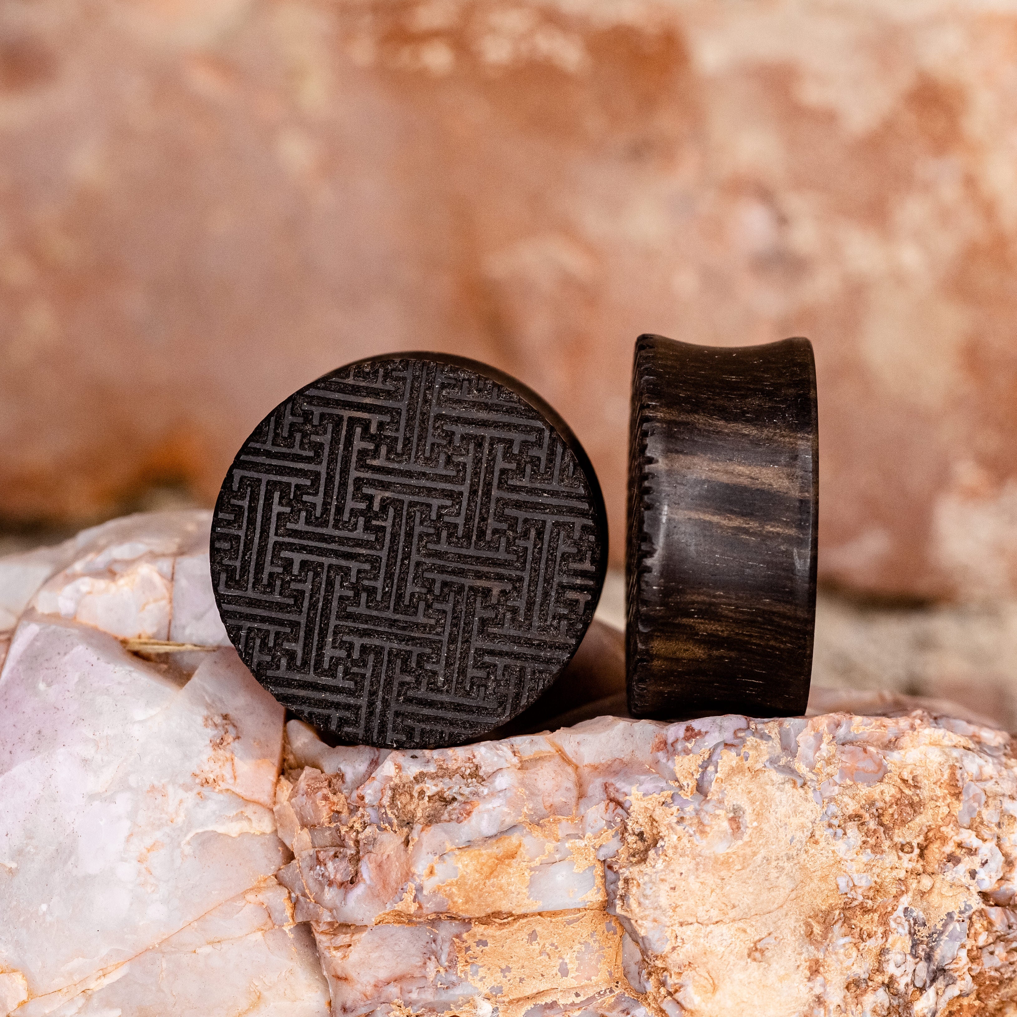 Etched Ebony Plug- 1 1/4" ID  1 5/16" OD