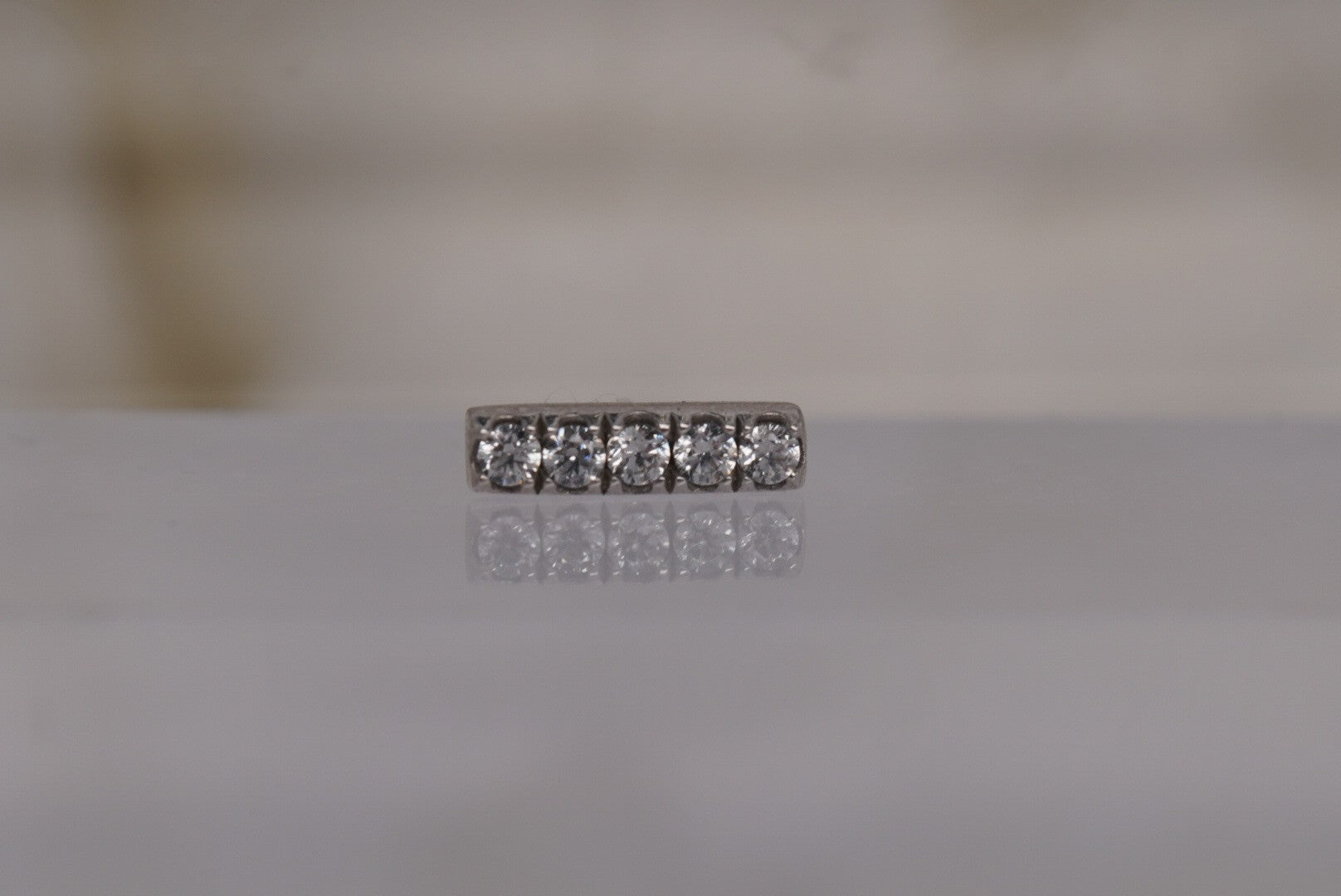 Rowe | Buddha Jewelry | 14k Gold White Sapphire Threadless Piercing Jewelry
