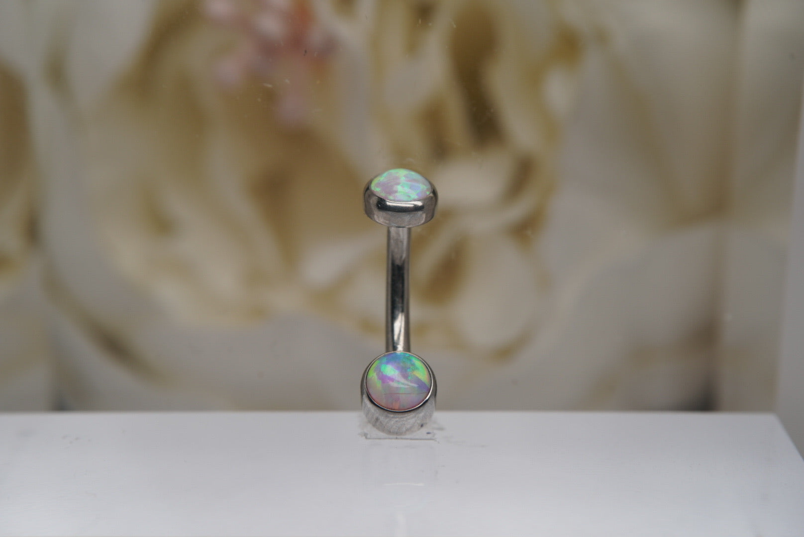 Bubble Gum Opal Navel in a Bezel Setting  (4mm/4mm)