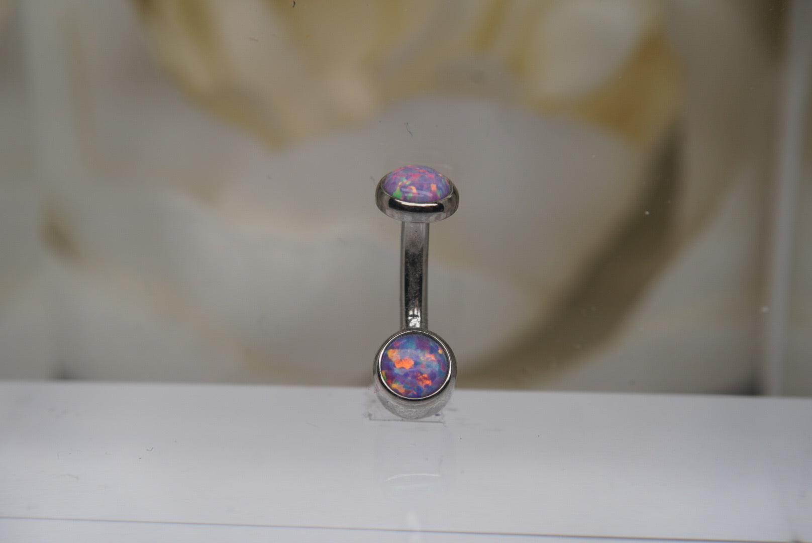 Lavender Opal Navel in a Bezel Setting  (4mm/4mm)