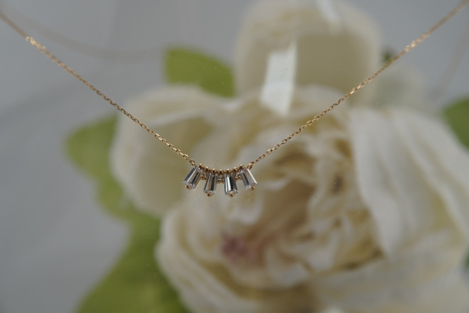 Crown Jewels Necklace with WHITE SAPPHIRES in Yellow Gold