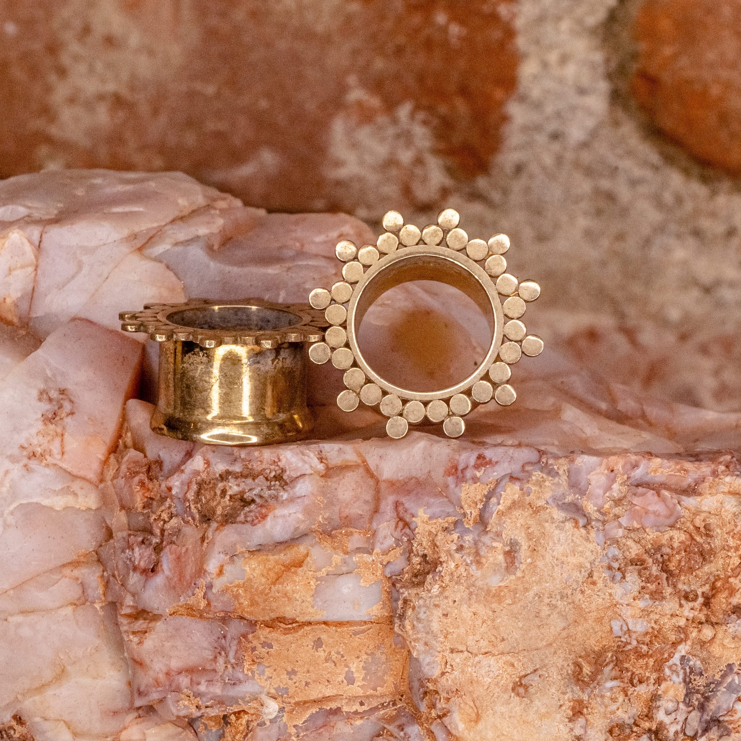 Beaded Eyelet-1/2" ID  9/16" OD- Yellow Gold Plated