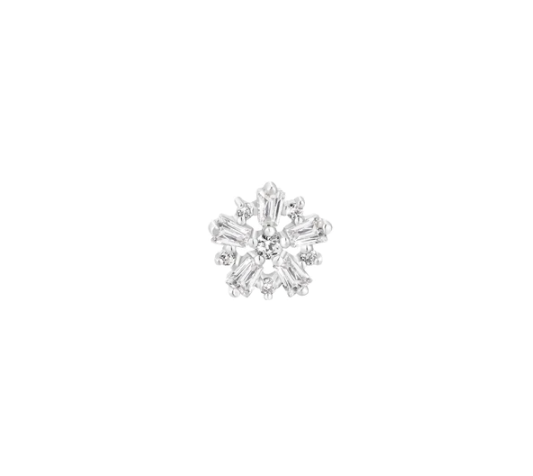Stock image of white gold Audacious with its marquise and round crystal arrangement.