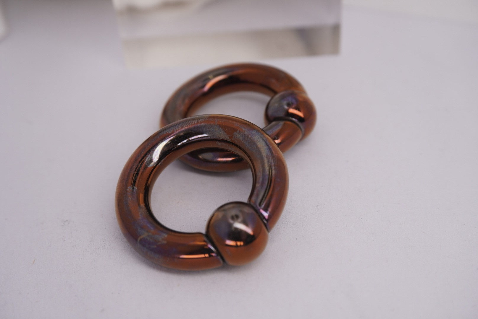 Dark Purple Oil Slick Captive Bead Ring - 2g