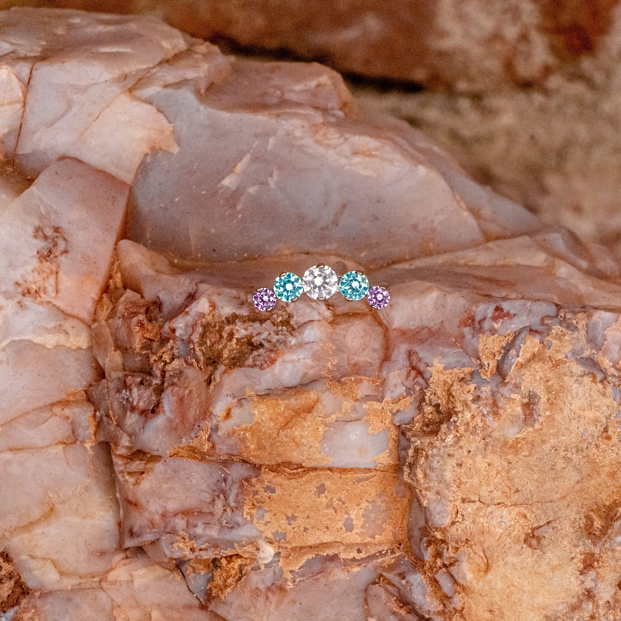 Purple & Mint Green Crystal Prium- 12/14g